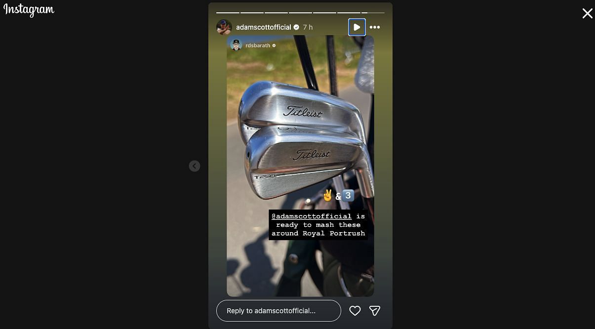 Still taken from Adam Scott's Instagram Story/@adamscottofficial